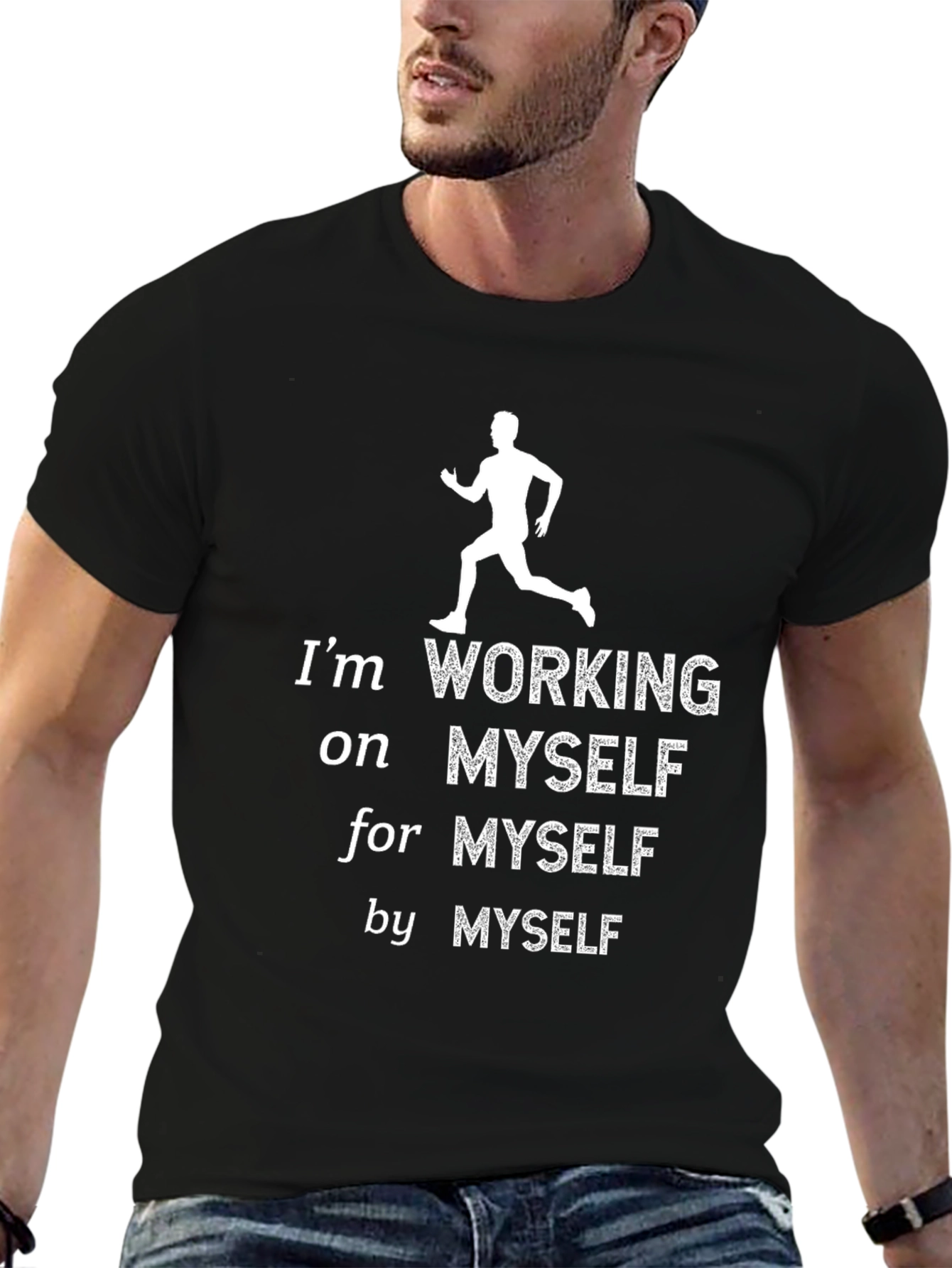 Motivational Working on Myself Graphic T-Shirt