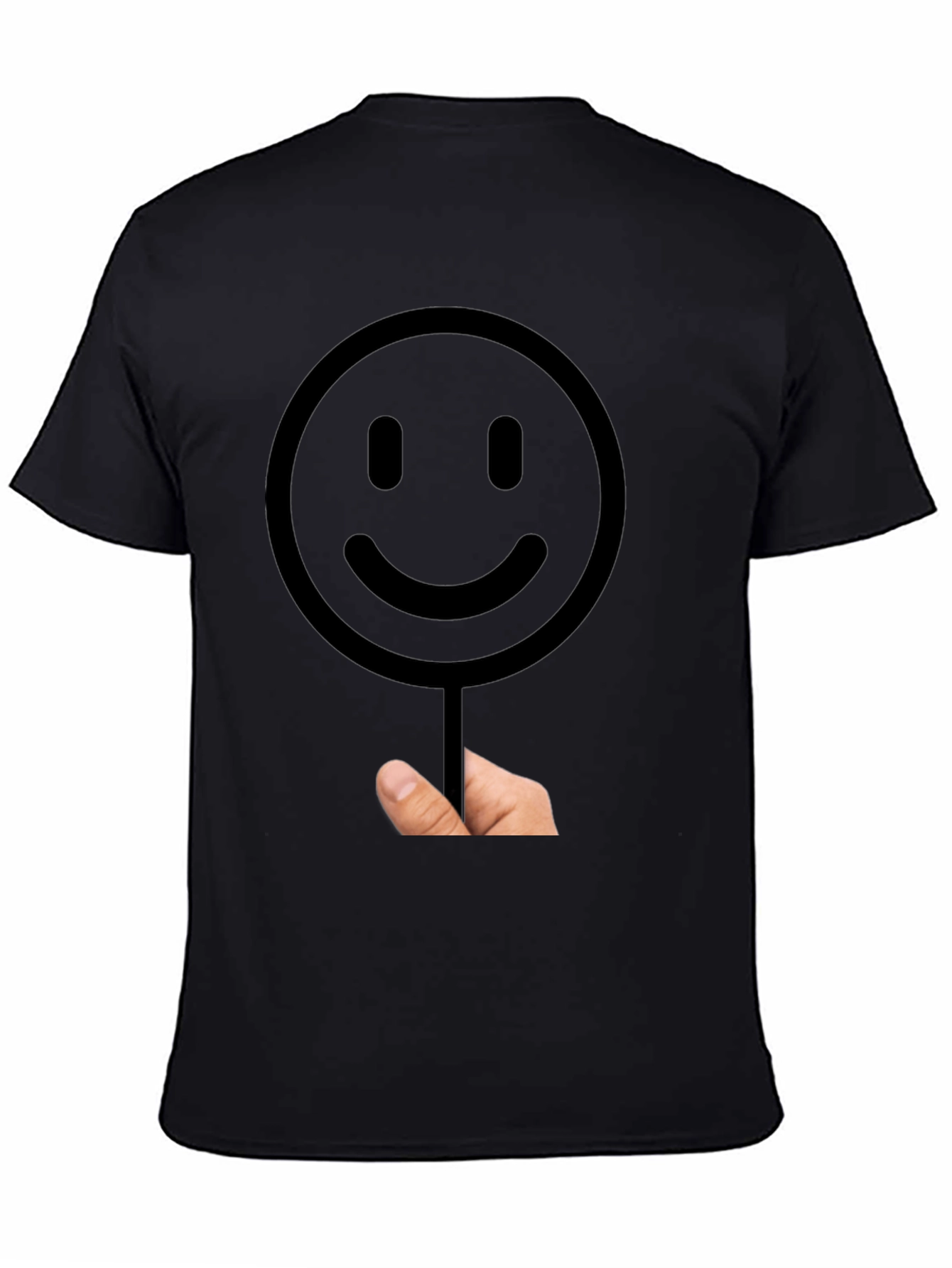 Smiley Face Graphic T-Shirt - Black