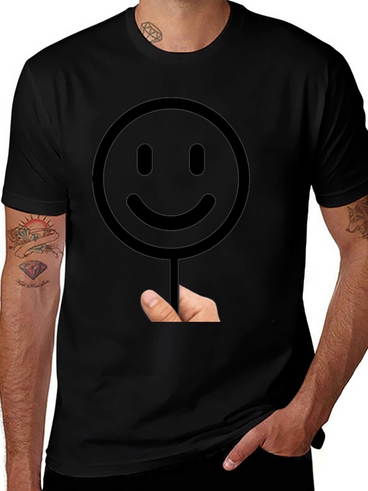 Smiley Face Graphic T-Shirt - Black