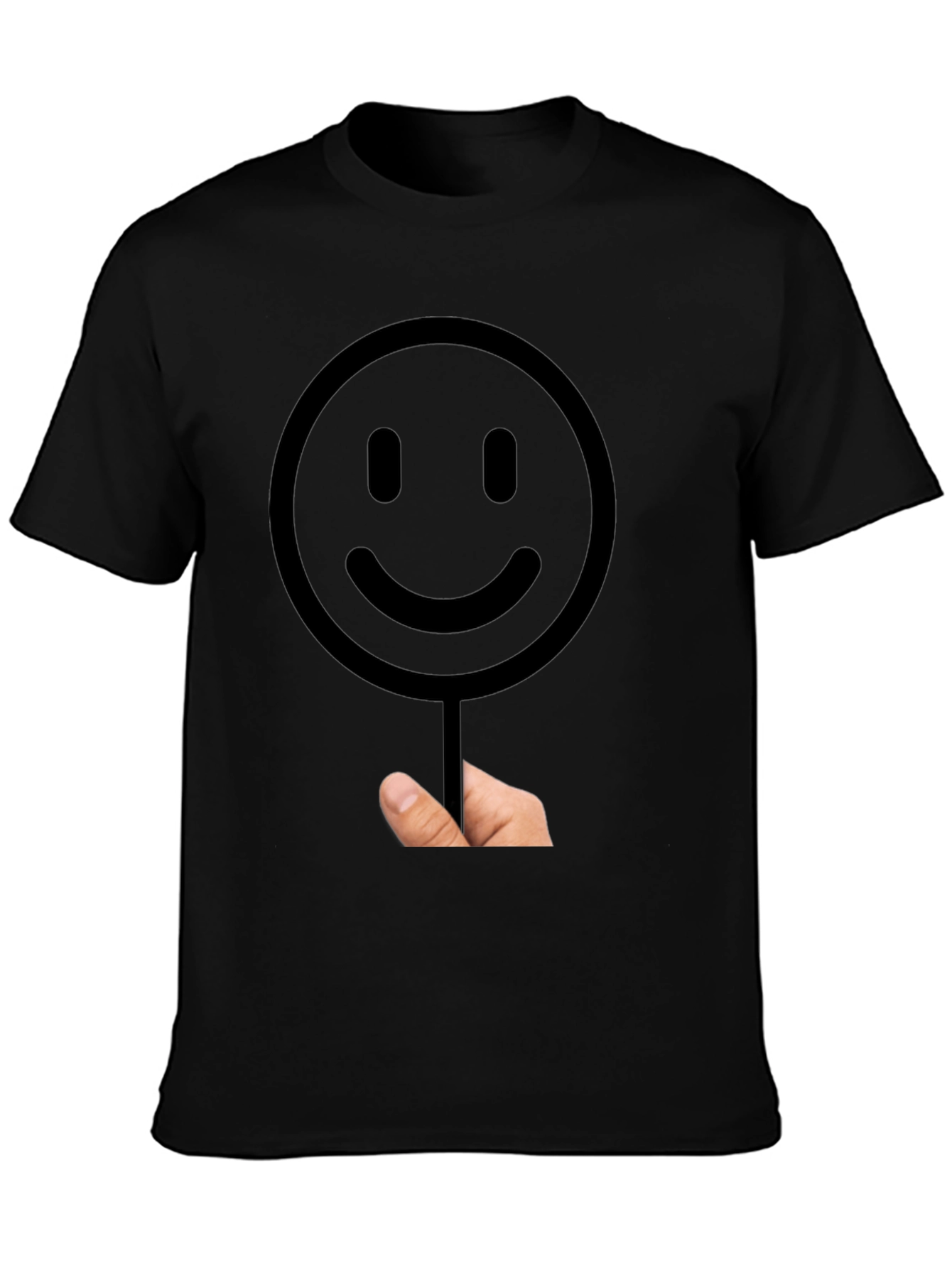 Smiley Face Graphic T-Shirt - Black