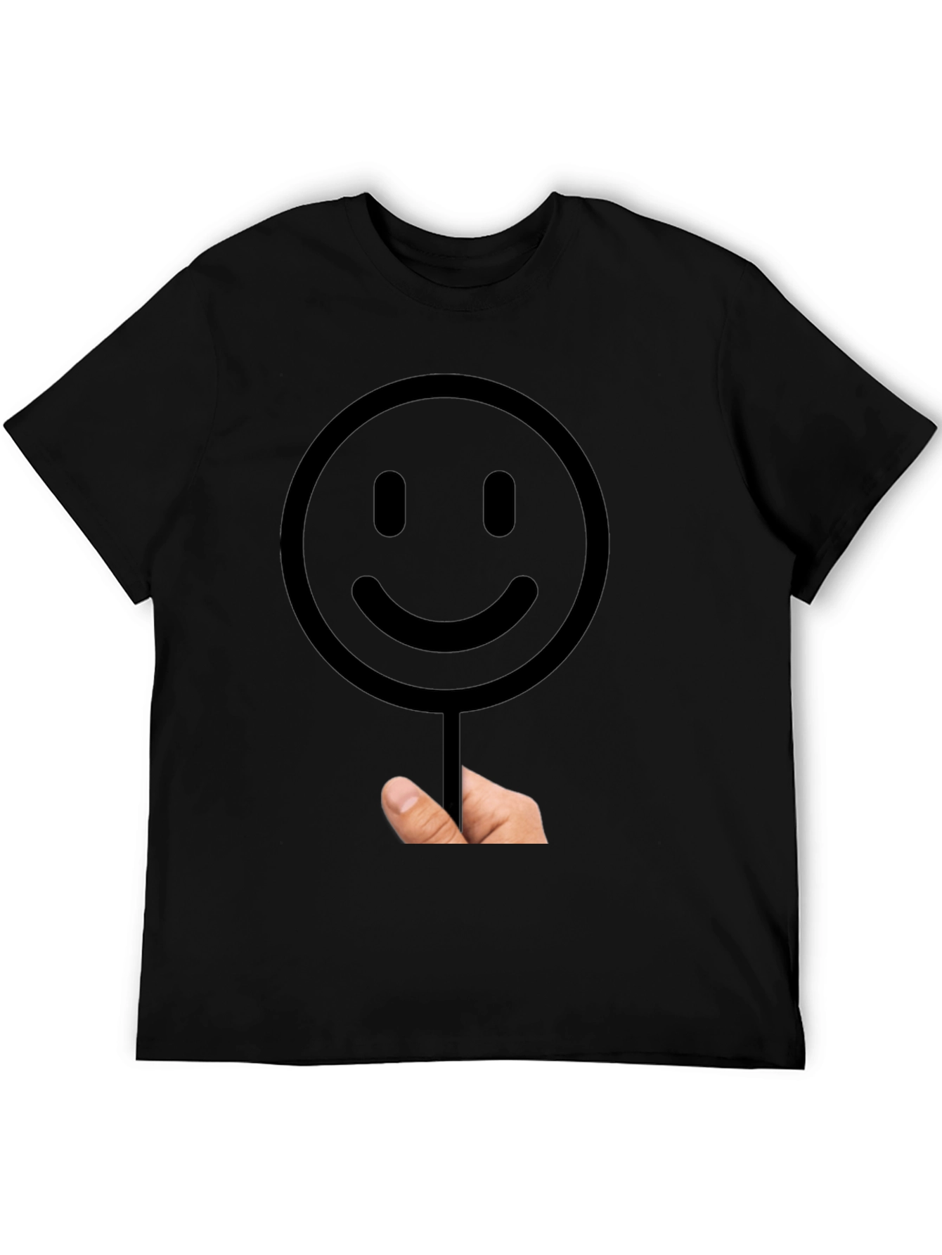 Smiley Face Graphic T-Shirt - Black