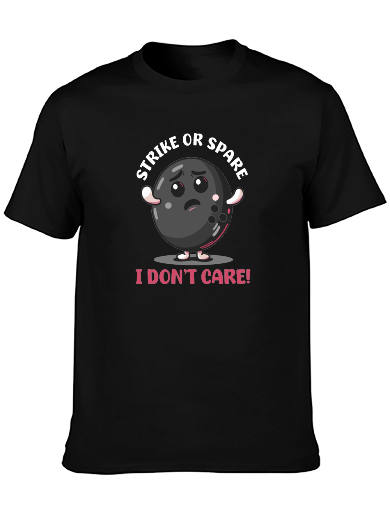 Strike or Spare T-Shirt - Bowling Cartoon Design