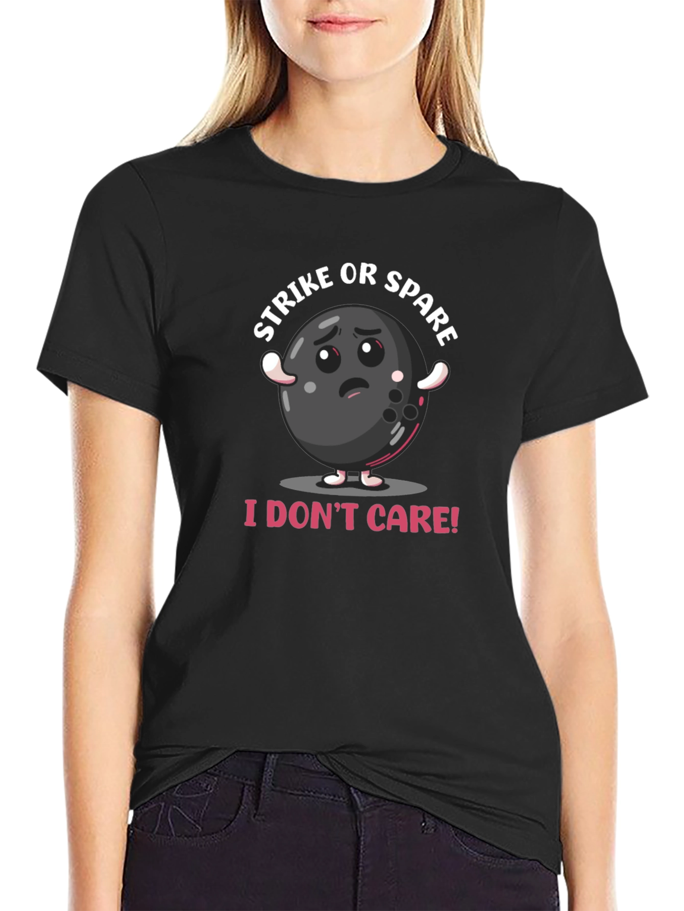 Strike or Spare T-Shirt - Bowling Cartoon Design
