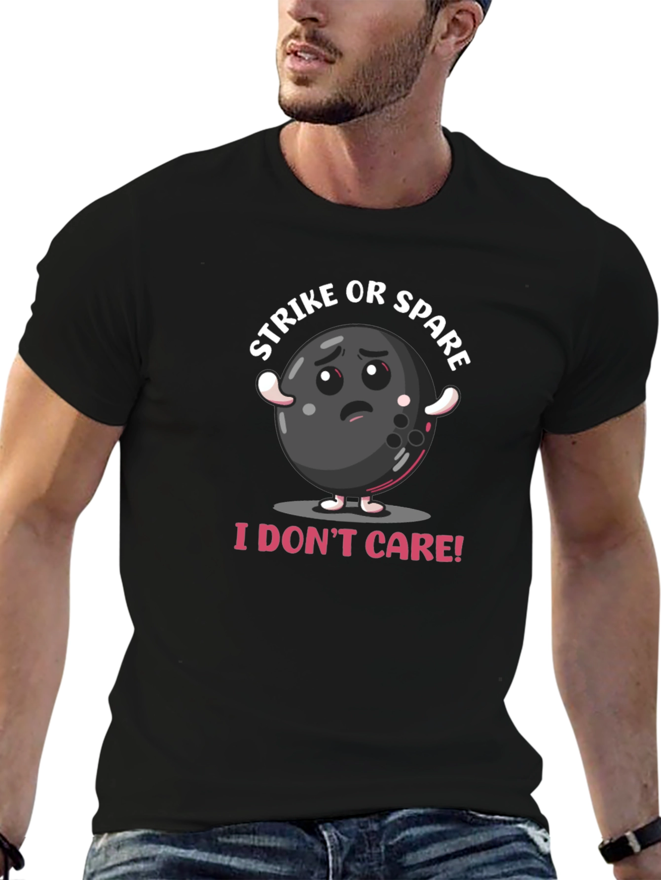 Strike or Spare T-Shirt - Bowling Cartoon Design