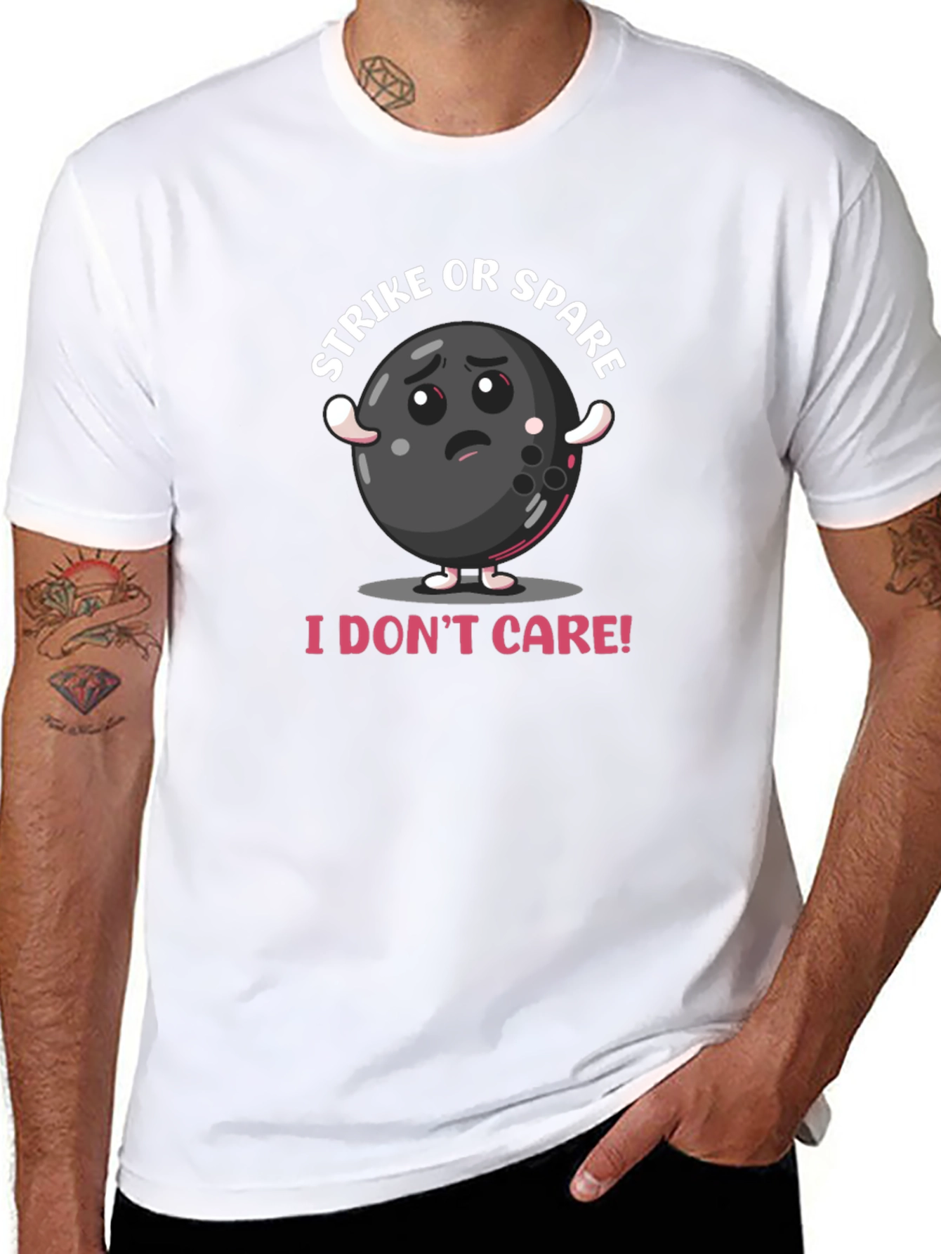 Strike or Spare T-Shirt - Bowling Cartoon Design