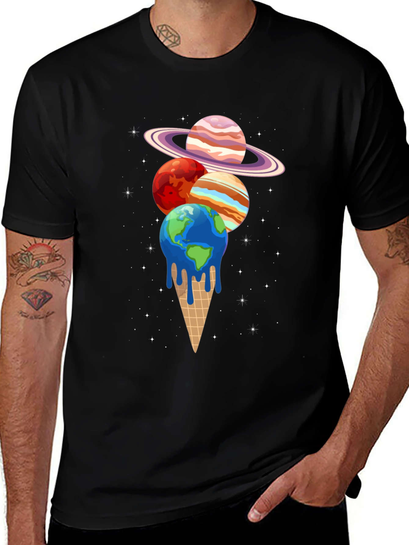 Planetary Ice Cream T-Shirt - Black