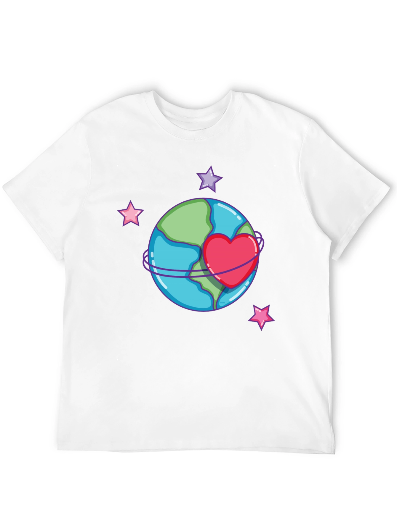 Love the Earth T-Shirt - Heart Planet Graphic Tee