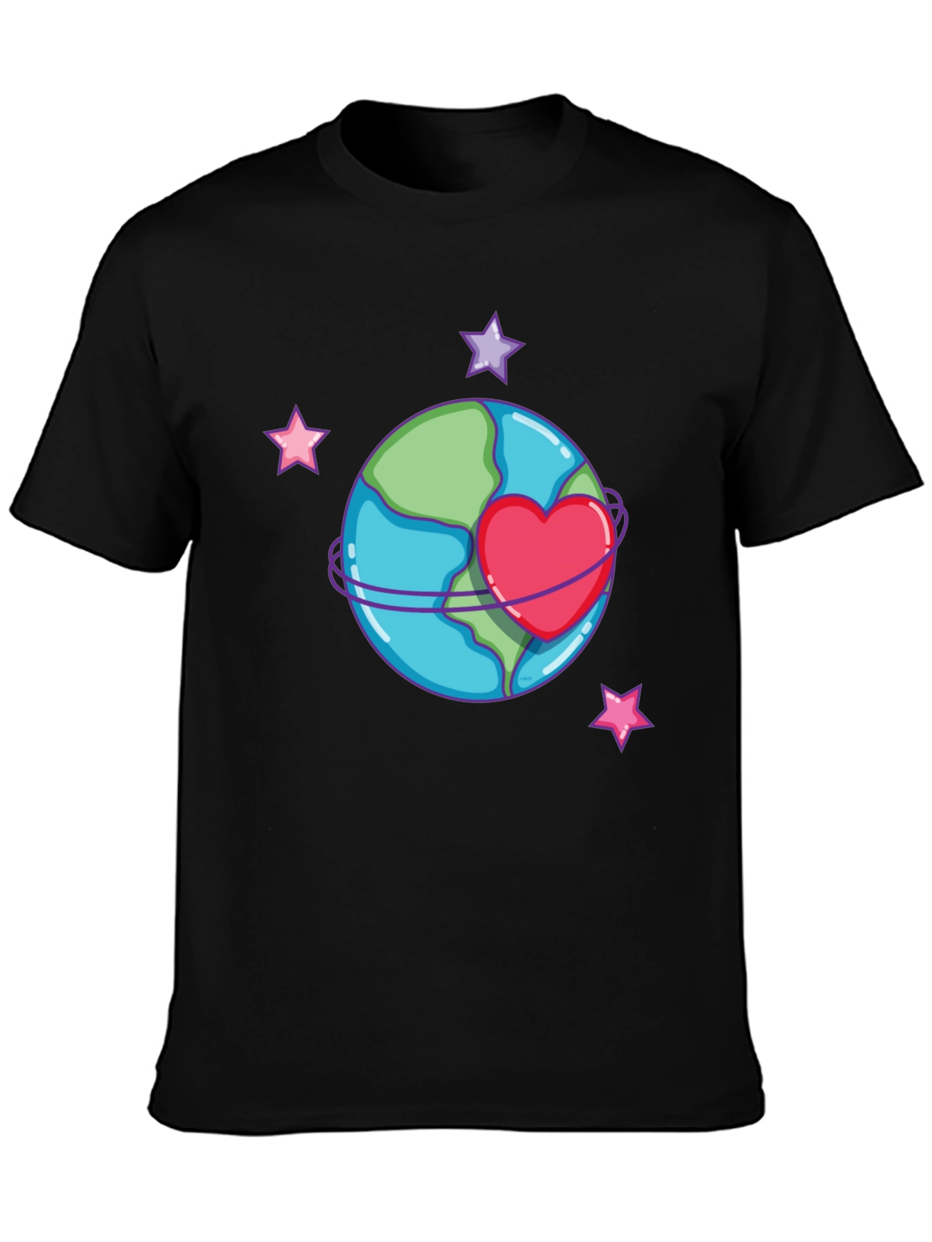 Love the Earth T-Shirt - Heart Planet Graphic Tee