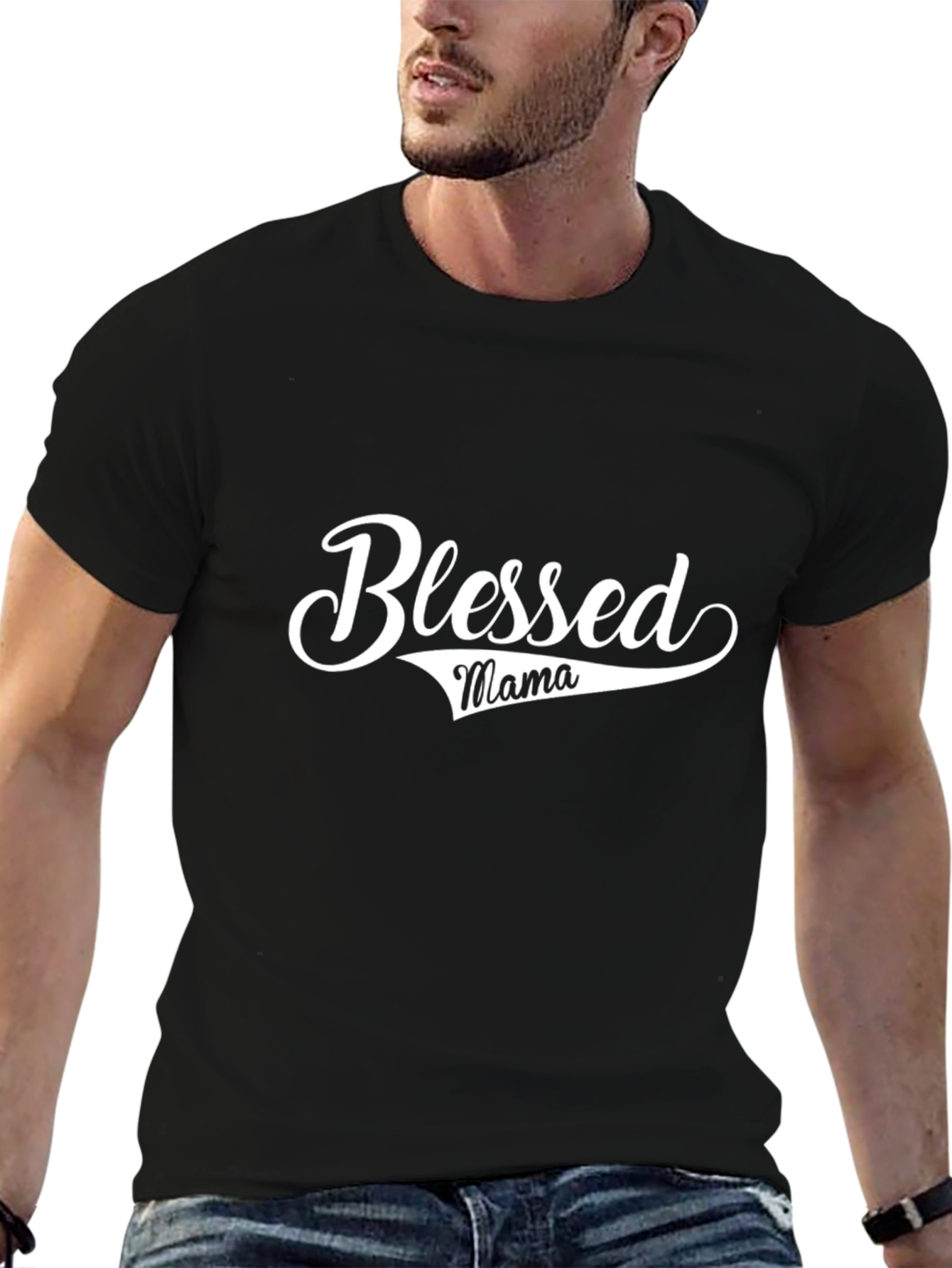 Blessed Mama Graphic Tee - Black T-Shirt