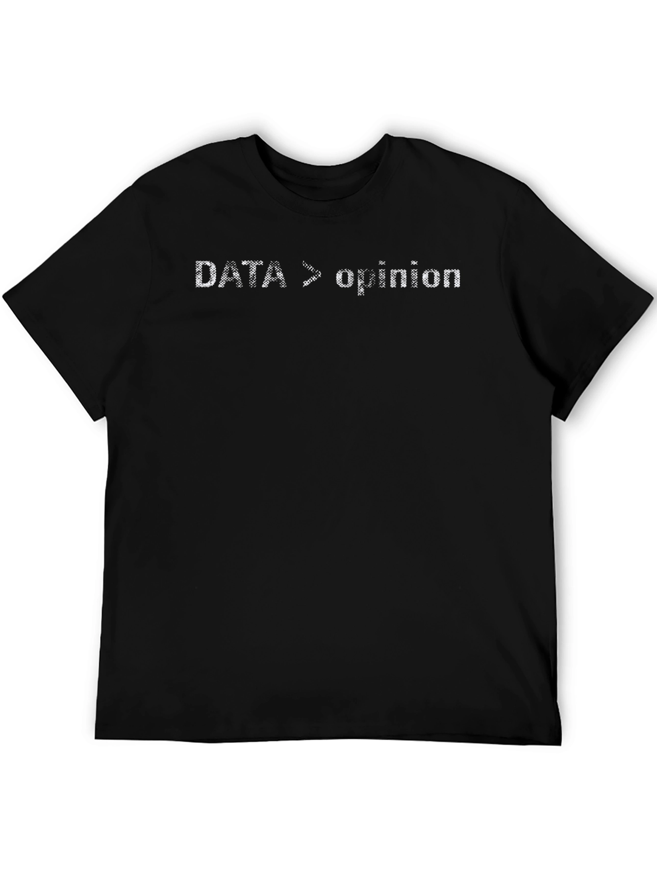 Data Over Opinion Graphic Tee - Black Cotton Blend