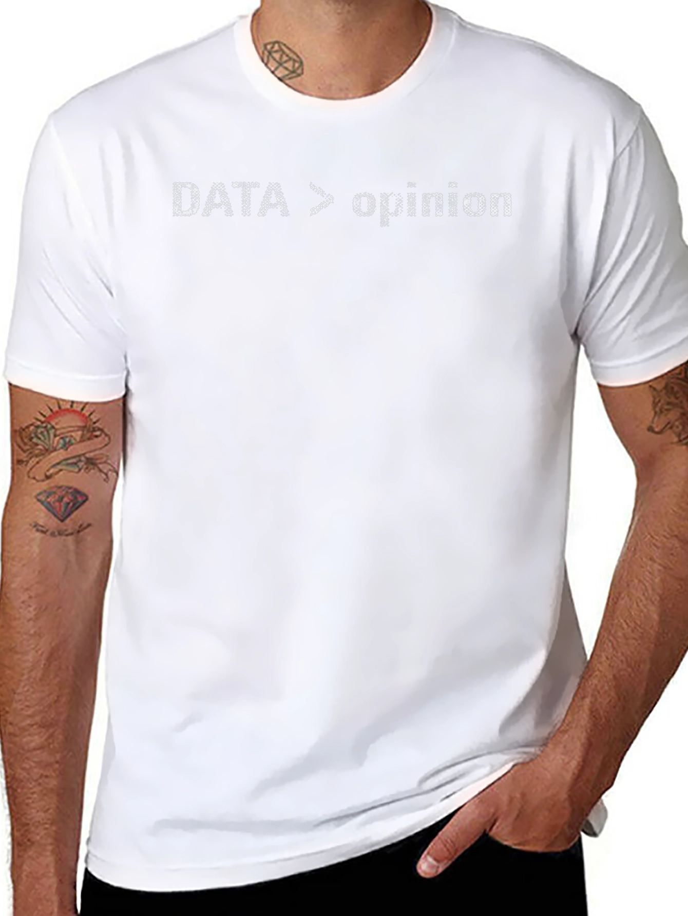 Data Over Opinion Graphic Tee - Black Cotton Blend