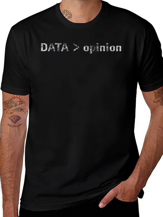Data Over Opinion Graphic Tee - Black Cotton Blend