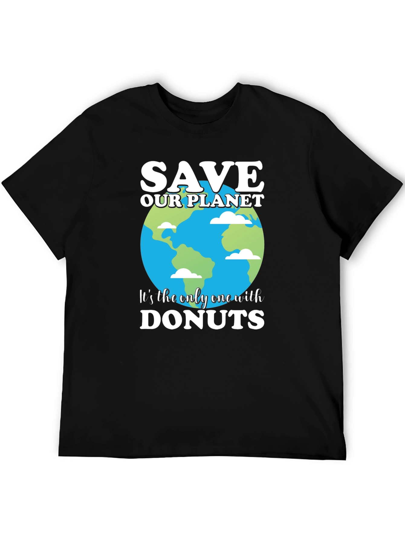 Save Our Planet T-Shirt - Earth & Donuts Design