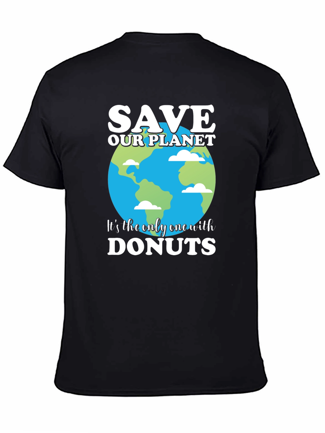 Save Our Planet T-Shirt - Earth & Donuts Design