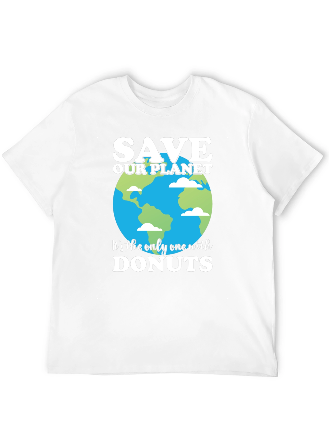 Save Our Planet T-Shirt - Earth & Donuts Design
