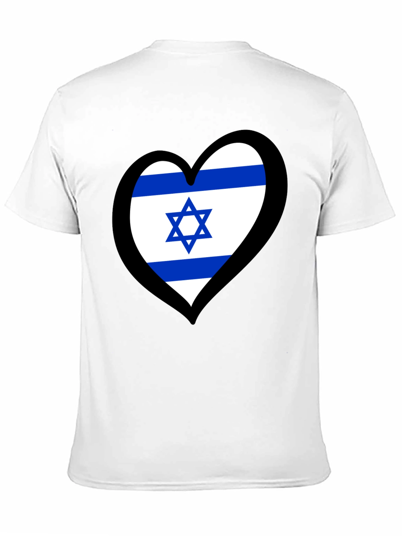 Israeli Flag Heart T-Shirt - Black