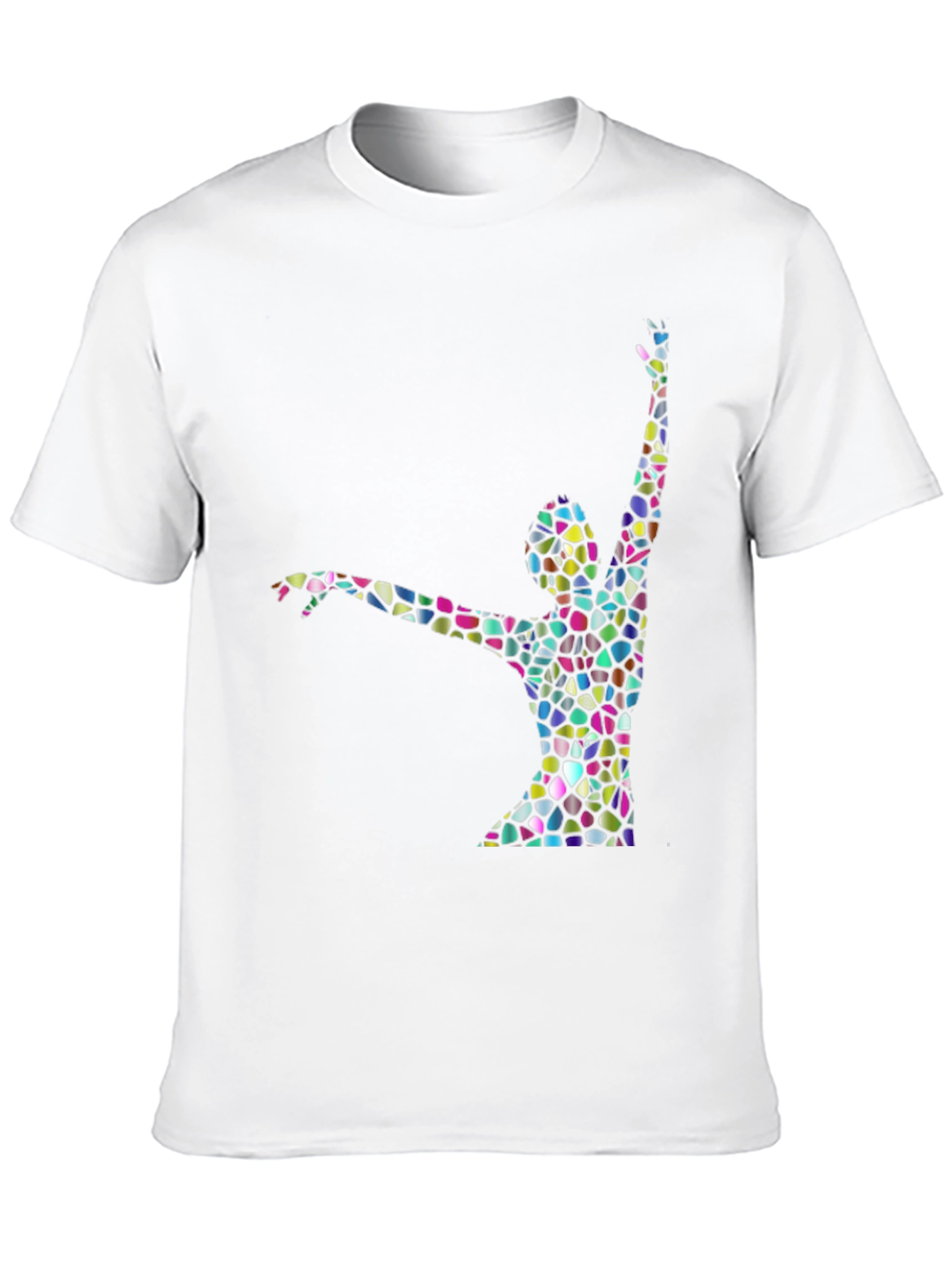 Abstract Stained Glass Dancer Graphic Black T-Shirt