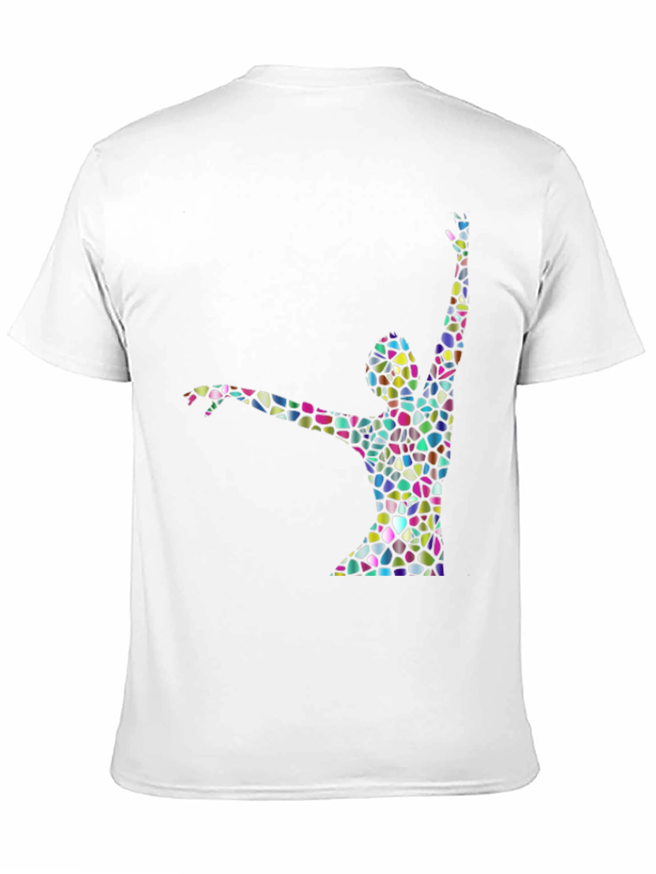 Abstract Stained Glass Dancer Graphic Black T-Shirt