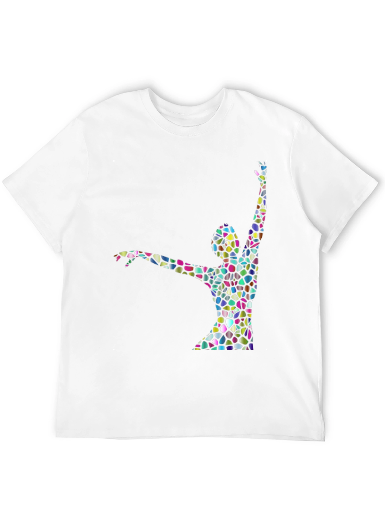 Abstract Stained Glass Dancer Graphic Black T-Shirt