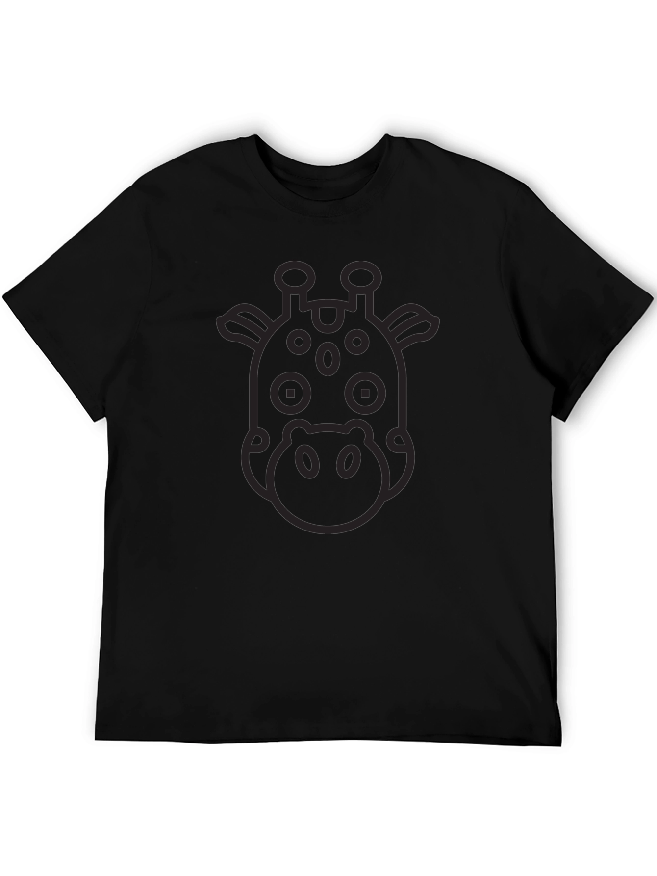 Giraffe Outline Graphic Tee - Stylish Black T-Shirt