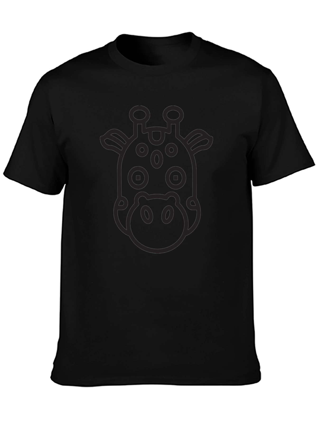 Giraffe Outline Graphic Tee - Stylish Black T-Shirt