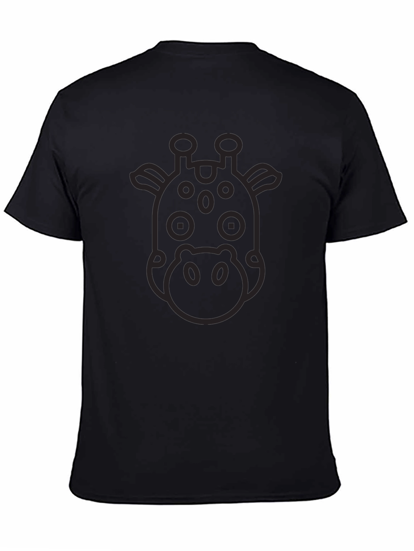 Giraffe Outline Graphic Tee - Stylish Black T-Shirt
