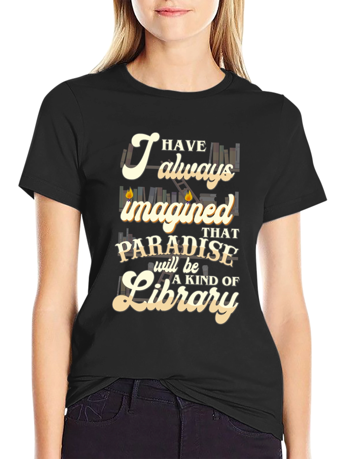 Paradise Library T-Shirt - Book Lover Tee