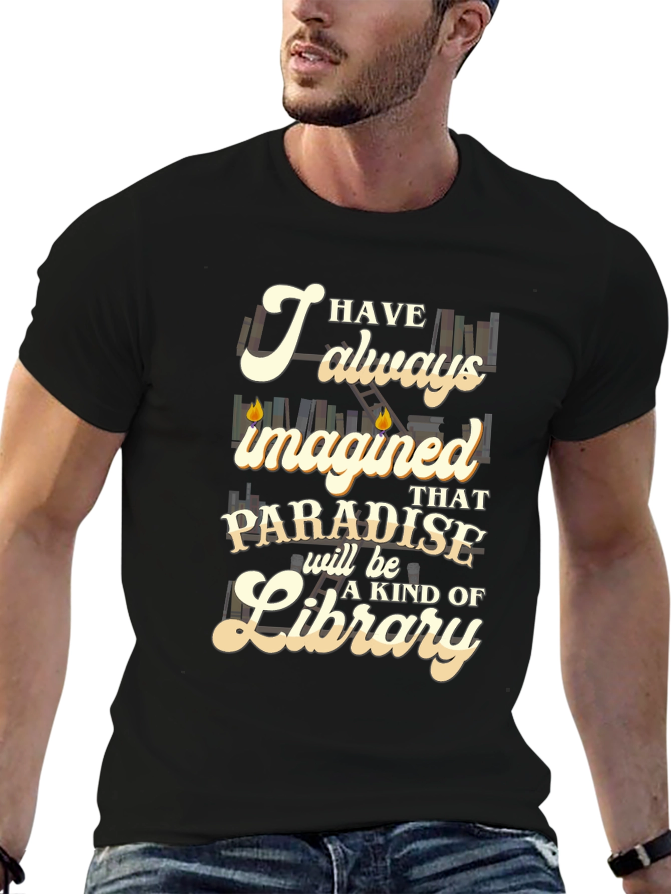 Paradise Library T-Shirt - Book Lover Tee