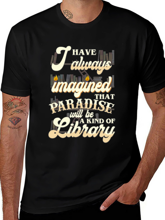 Paradise Library T-Shirt - Book Lover Tee