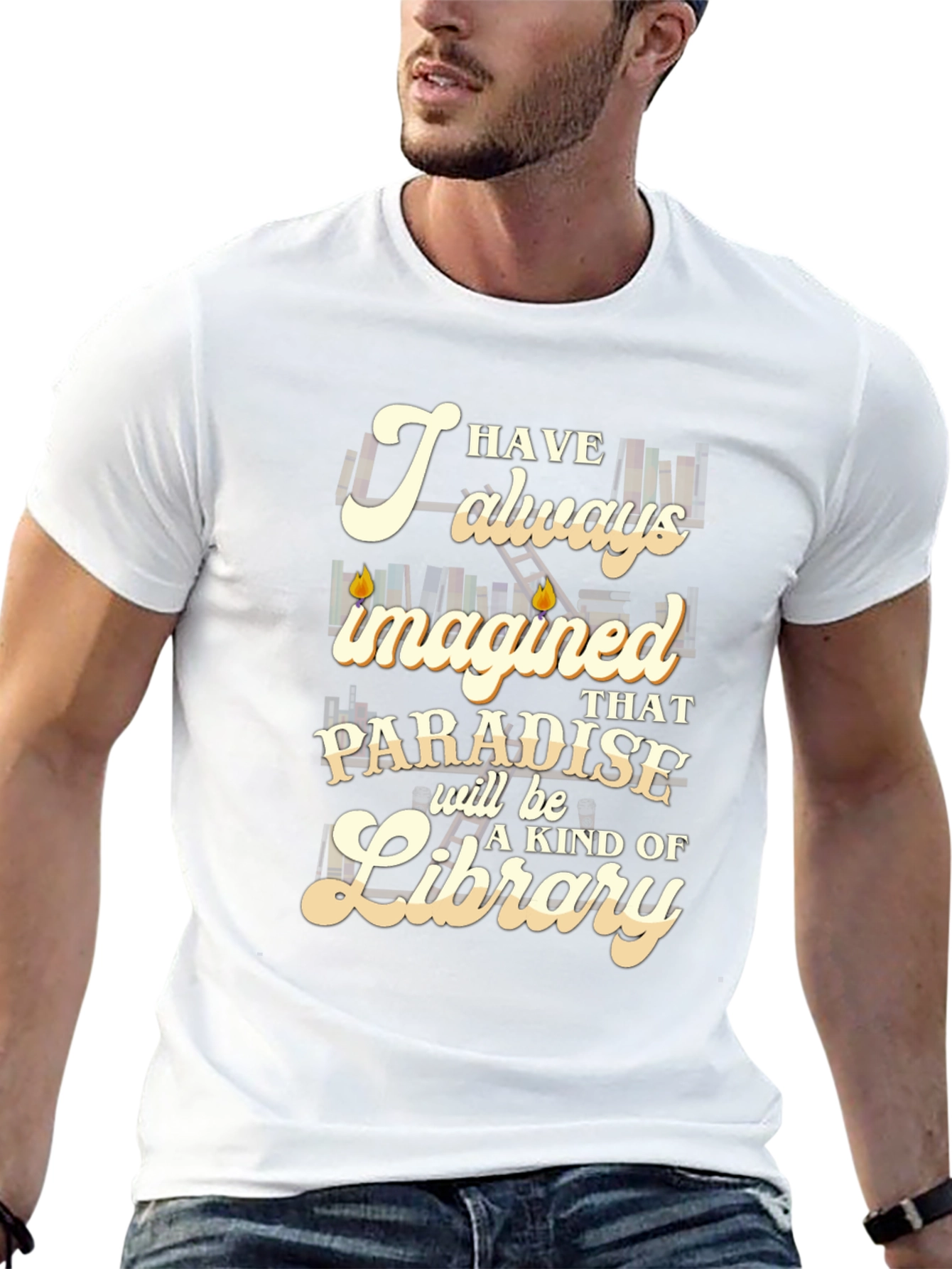 Paradise Library T-Shirt - Book Lover Tee