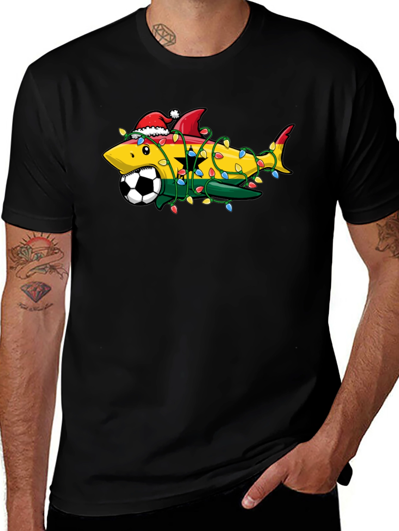 Ghana Shark Soccer Christmas T-Shirt