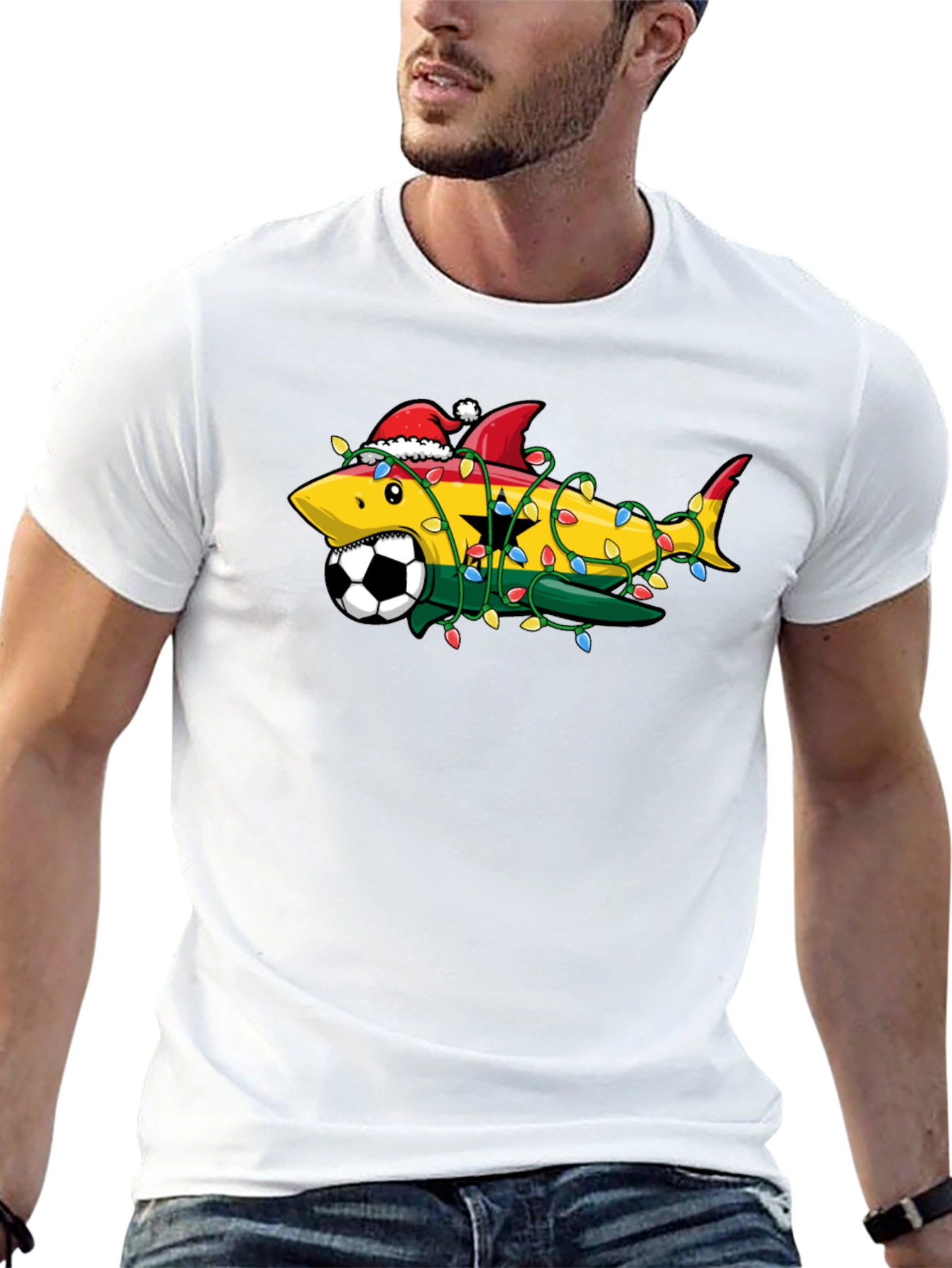 Ghana Shark Soccer Christmas T-Shirt