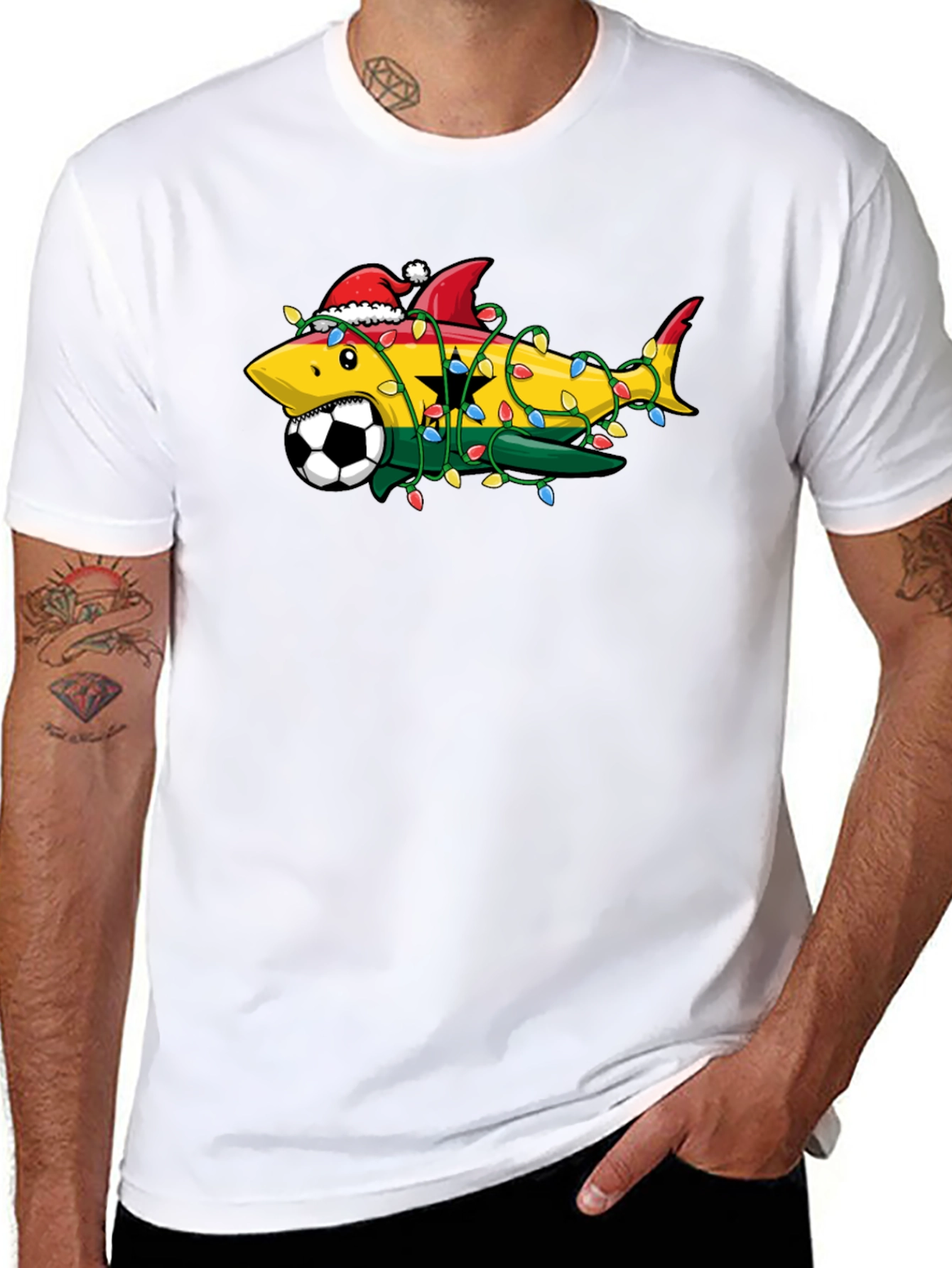 Ghana Shark Soccer Christmas T-Shirt