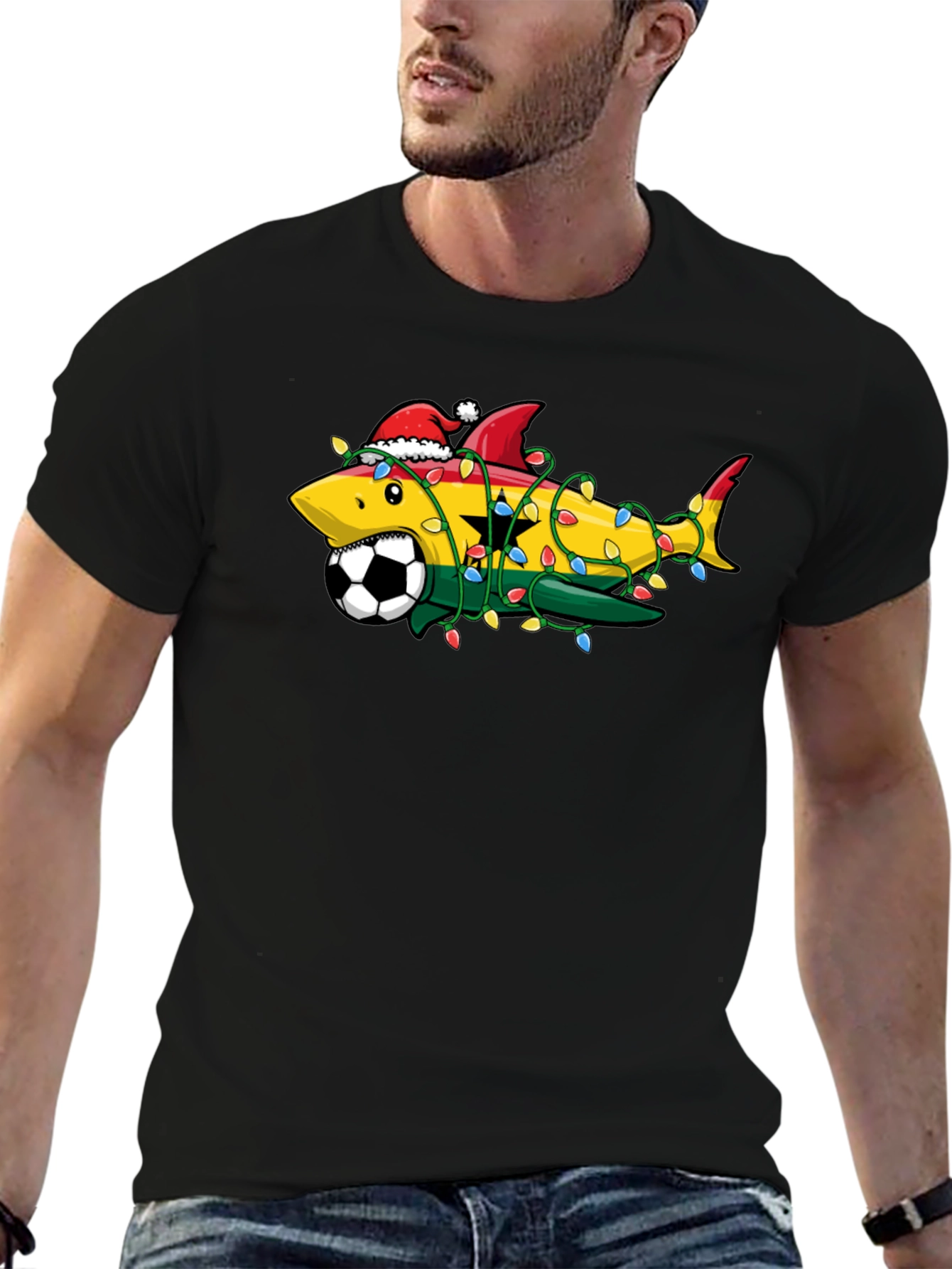 Ghana Shark Soccer Christmas T-Shirt