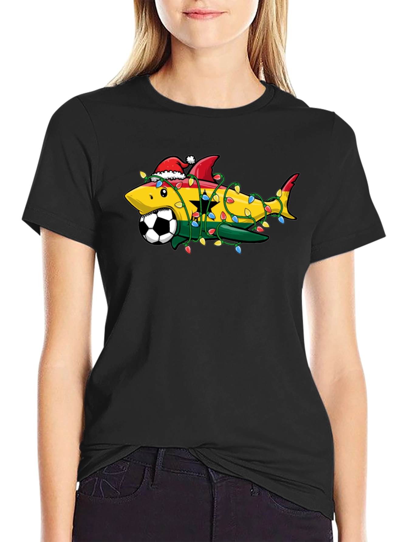 Ghana Shark Soccer Christmas T-Shirt