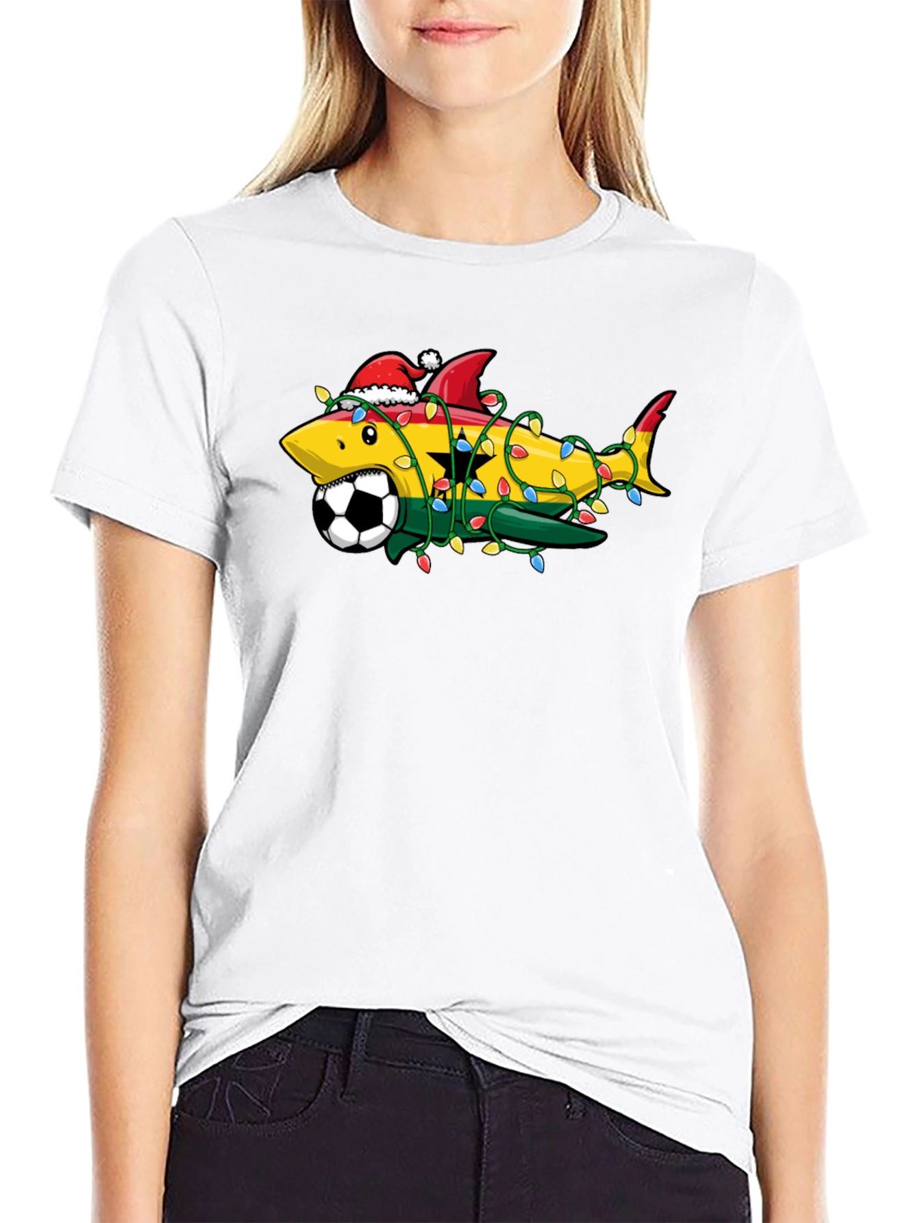 Ghana Shark Soccer Christmas T-Shirt