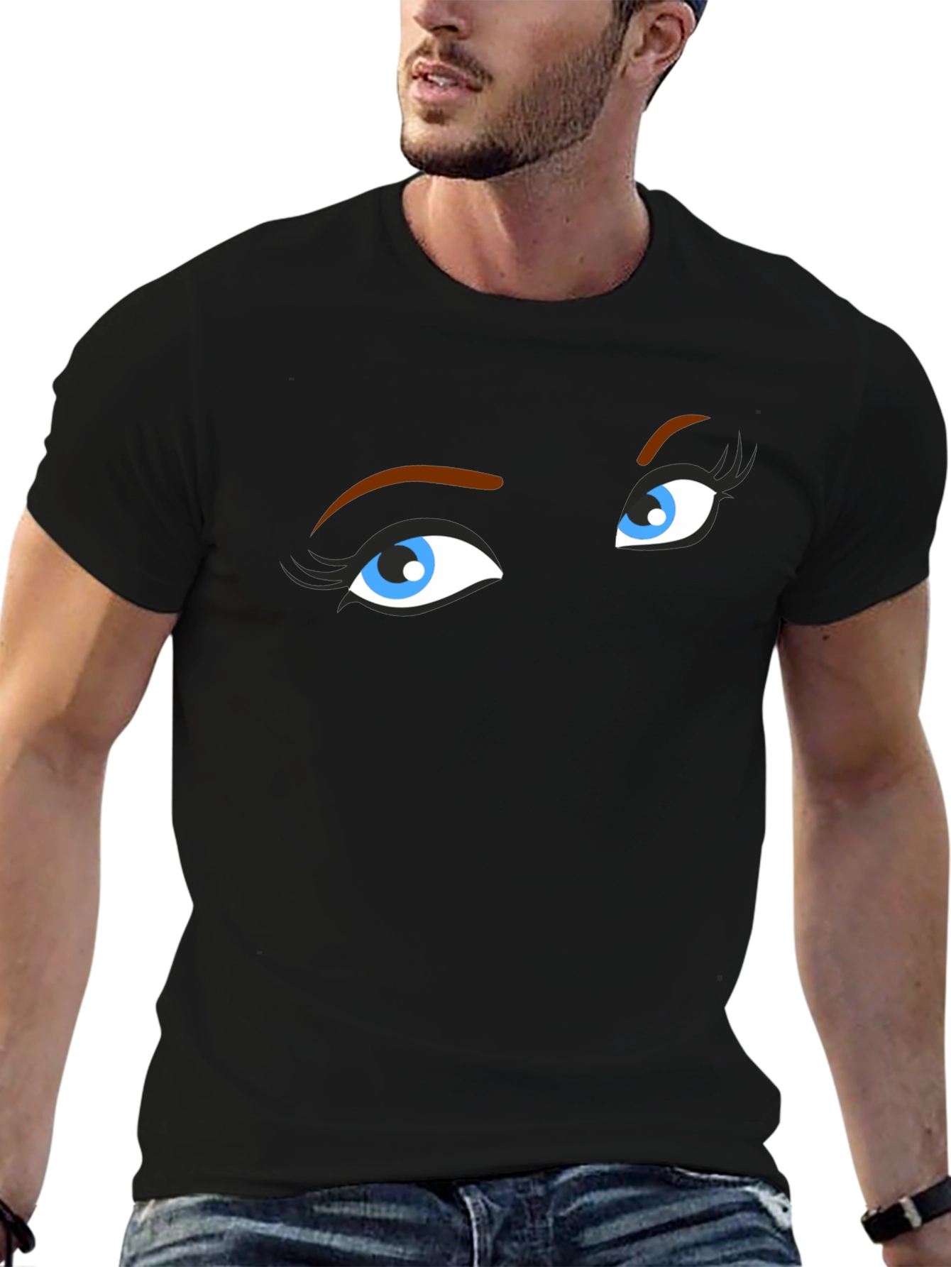 Mysterious Eyes Black T-Shirt