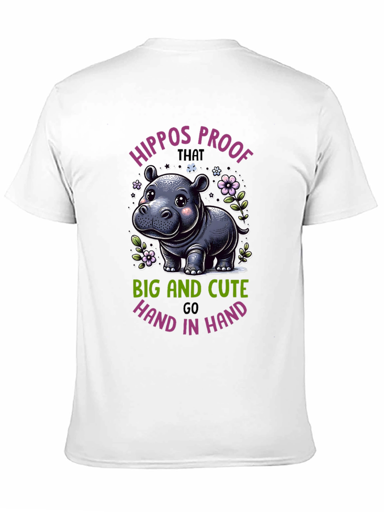Cute Hippo Graphic T-Shirt