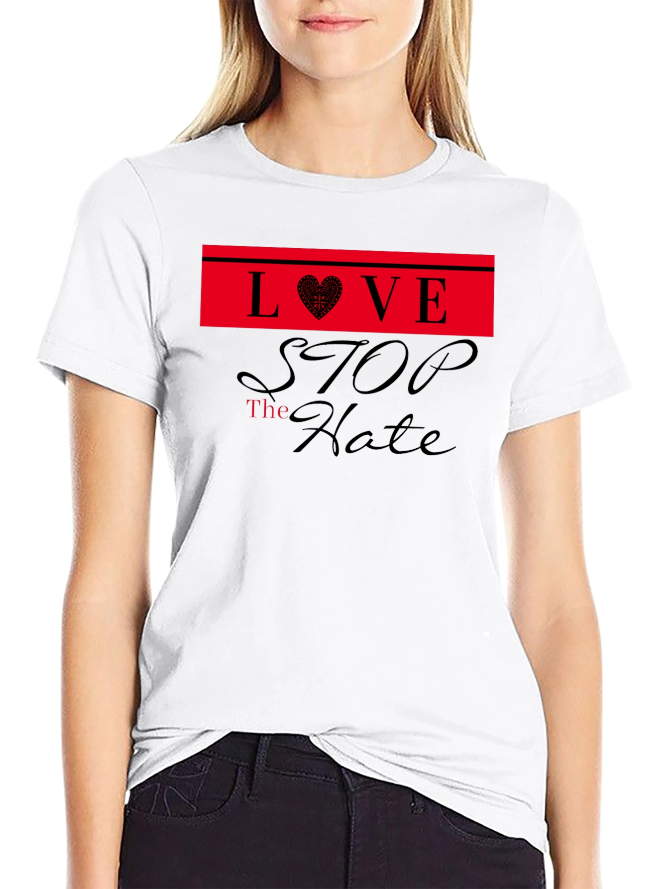 Love Stop Hate Black T-Shirt