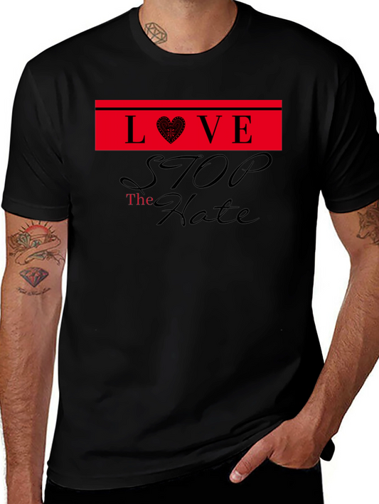 Love Stop Hate Black T-Shirt
