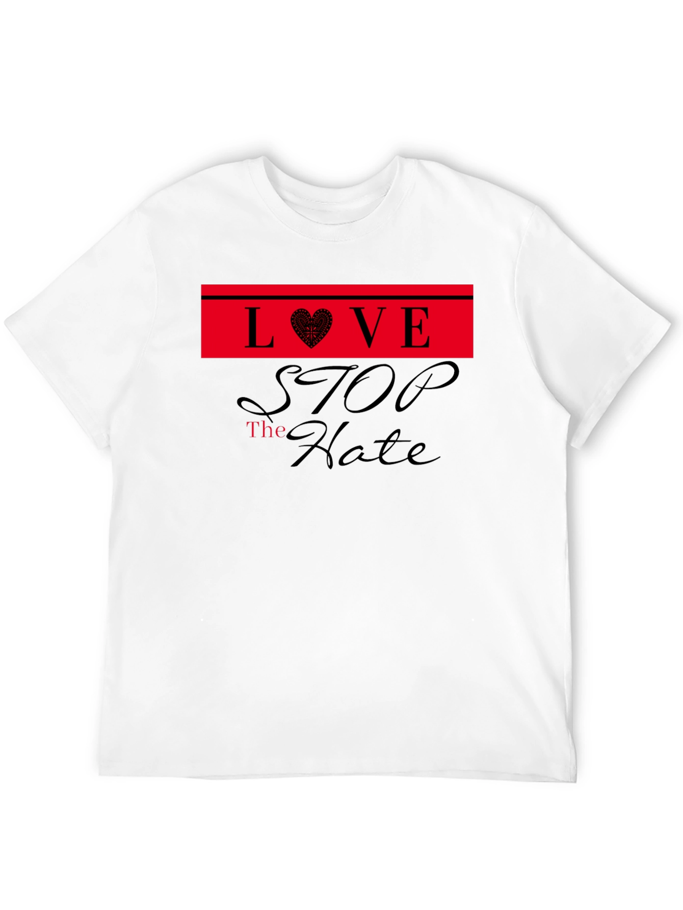 Love Stop Hate Black T-Shirt