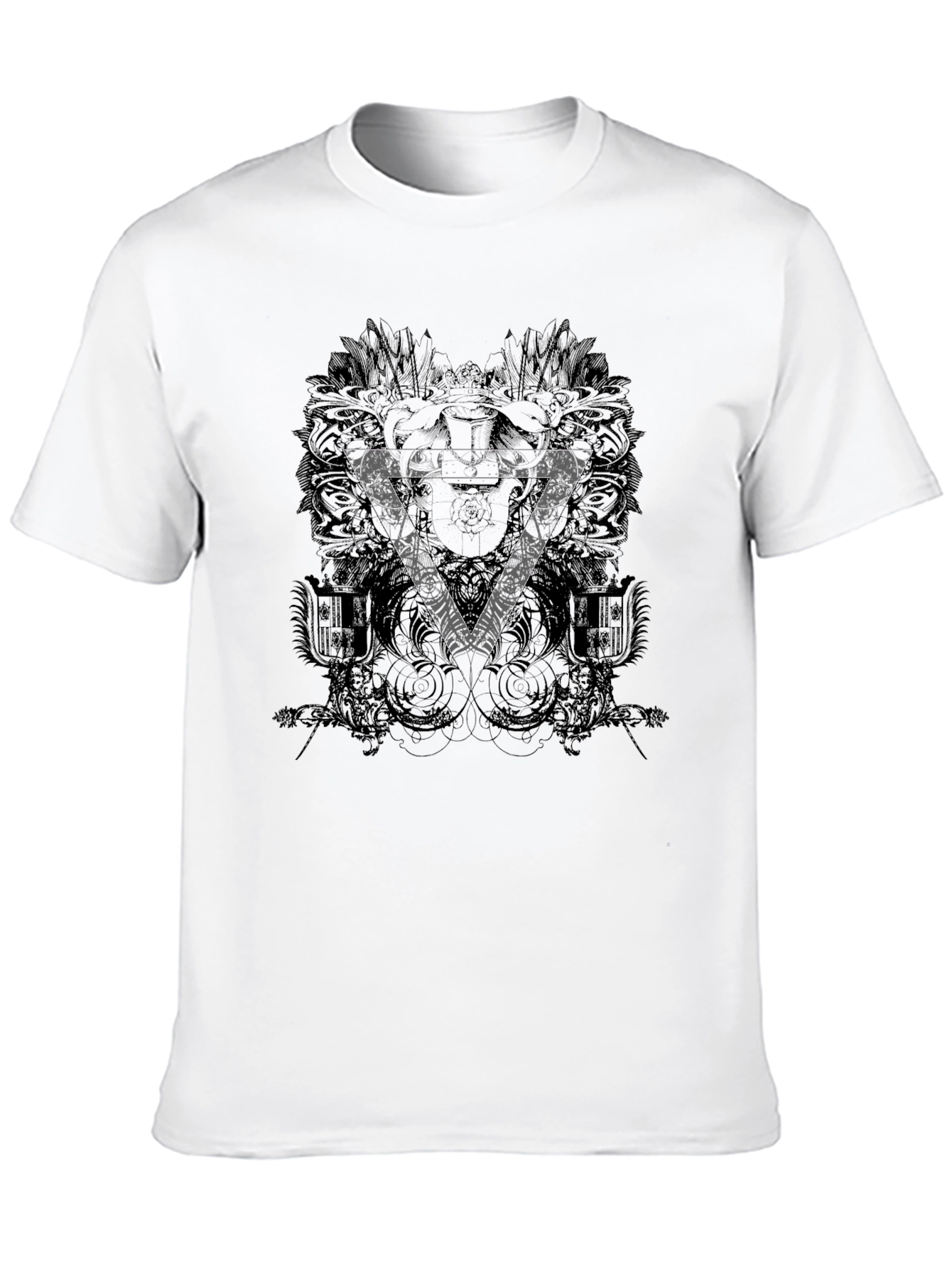 Abstract Graphic Print Mens Black T-Shirt