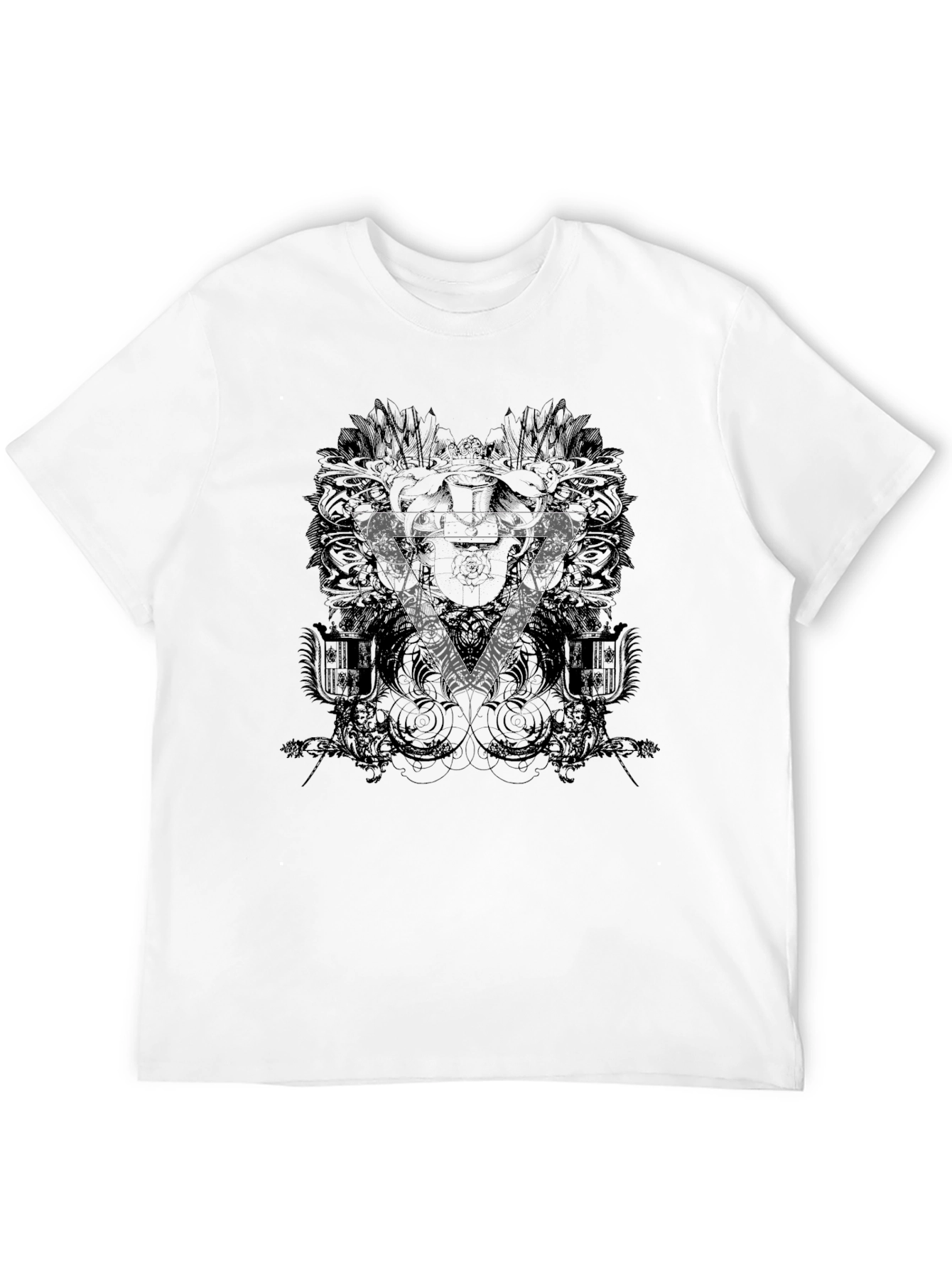 Abstract Graphic Print Mens Black T-Shirt