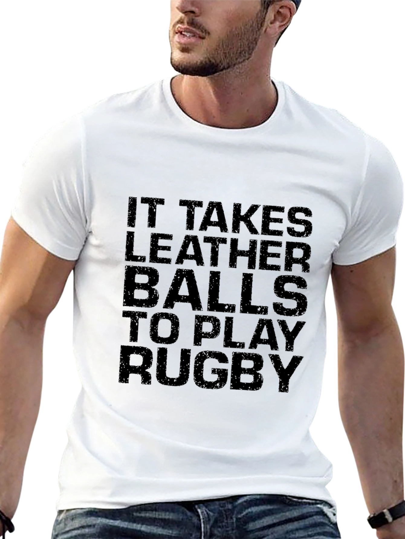 Leather Balls Rugby Graphic T-Shirt