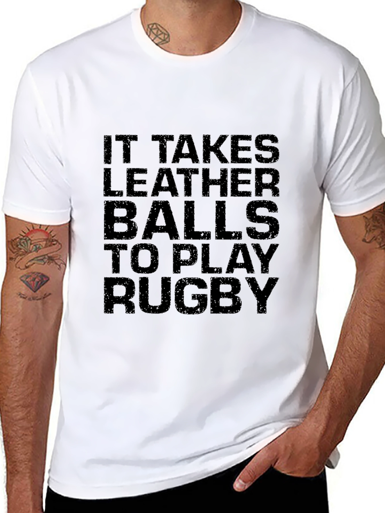 Leather Balls Rugby Graphic T-Shirt