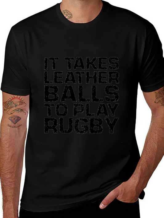 Leather Balls Rugby Graphic T-Shirt