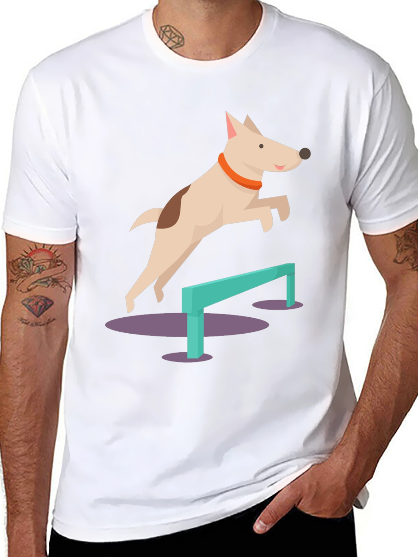 Dog Agility T-Shirt - Cute Cartoon Dog Design