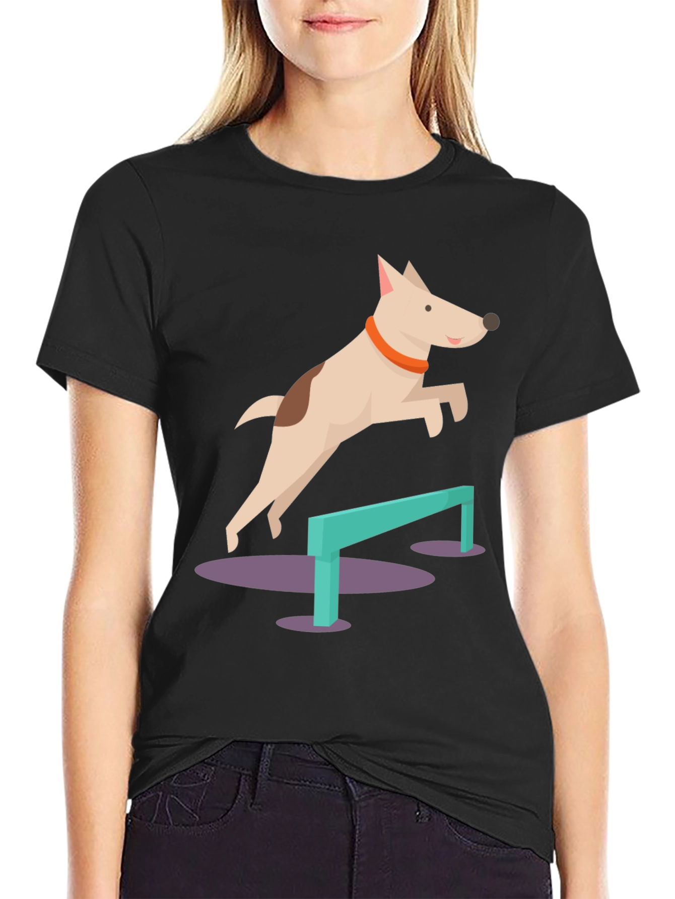 Dog Agility T-Shirt - Cute Cartoon Dog Design