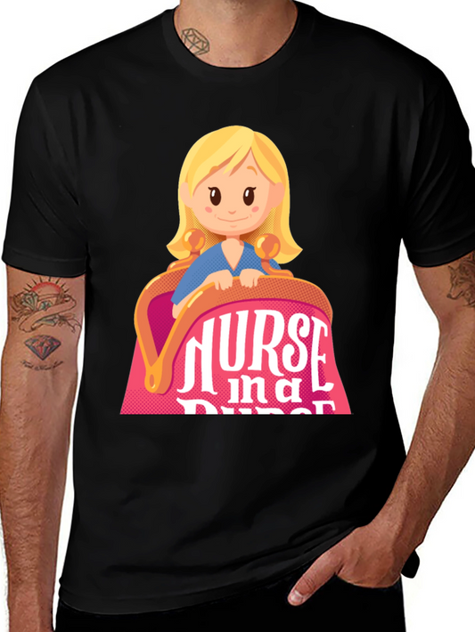 Nurse in a Purse Cartoon Graphic T-Shirt