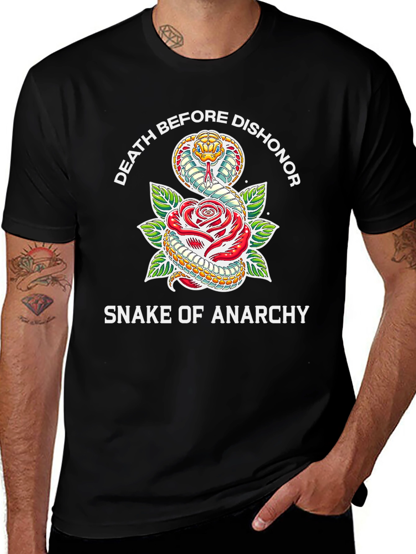 Death Before Dishonor Snake & Rose T-Shirt